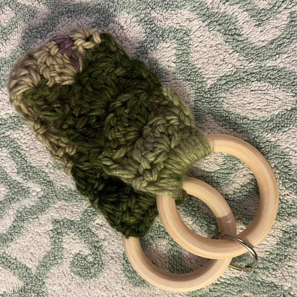 New Double Ring Kitchen Towel Holder - Handmade - Comes with Clasp for Stability